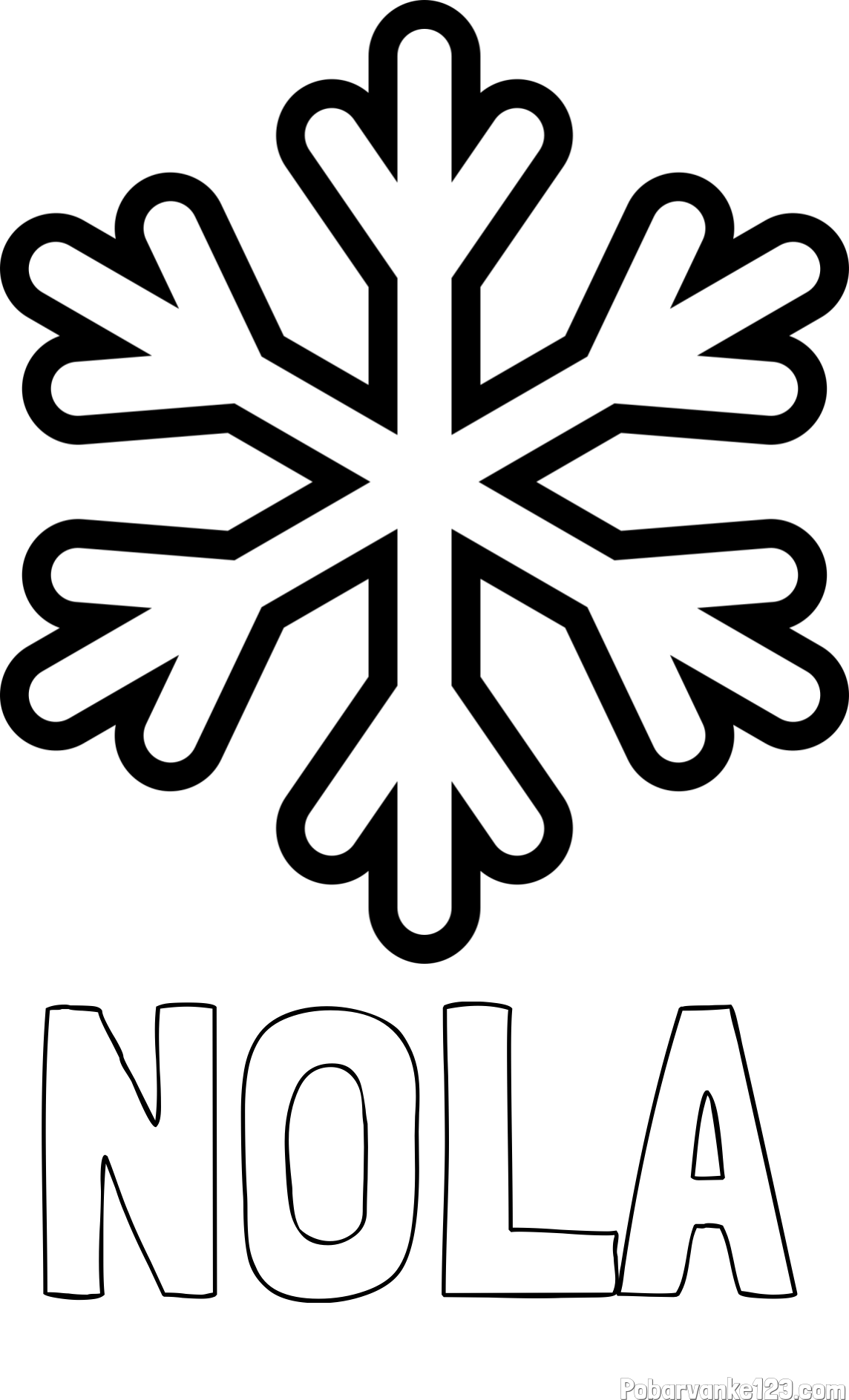 Pobarvanka imena NOLA in pobarvanka enostavne snežinke