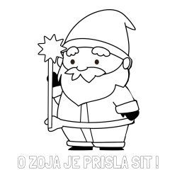 Online izdelana pobarvanka - Pobarvanka imena O ZOJA JE PRIŠLA ŠIT ! in dedek Mraz