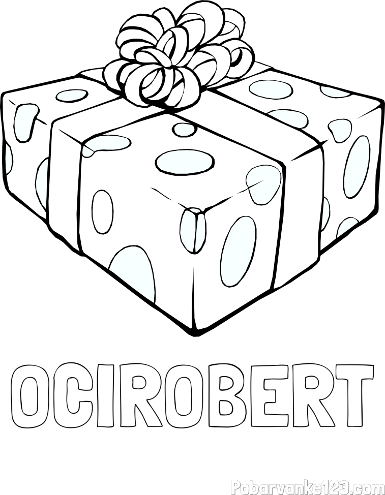 Pobarvanka imena OČI-ROBERT in božično darilo