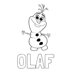 Online izdelana pobarvanka - Pobarvanka imena OLAF in pobarvanka prisrčnega snežaka Olaf