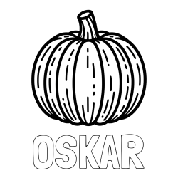 Online izdelana pobarvanka - Pobarvanka imena OSKAR in pobarvanka buče