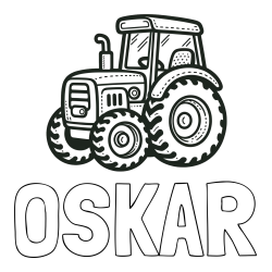 Pobarvanka imena OSKAR in pobarvanka čudovitega traktorja