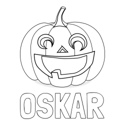 Online izdelana pobarvanka - Pobarvanka imena OSKAR in pobarvanka nasmejane buče za noč čarovnic