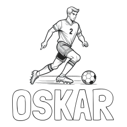 Pobarvanka imena OSKAR in pobarvanka nogometaša