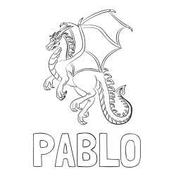 Pobarvanka imena PABLO in pobarvanka strašnega zmaja