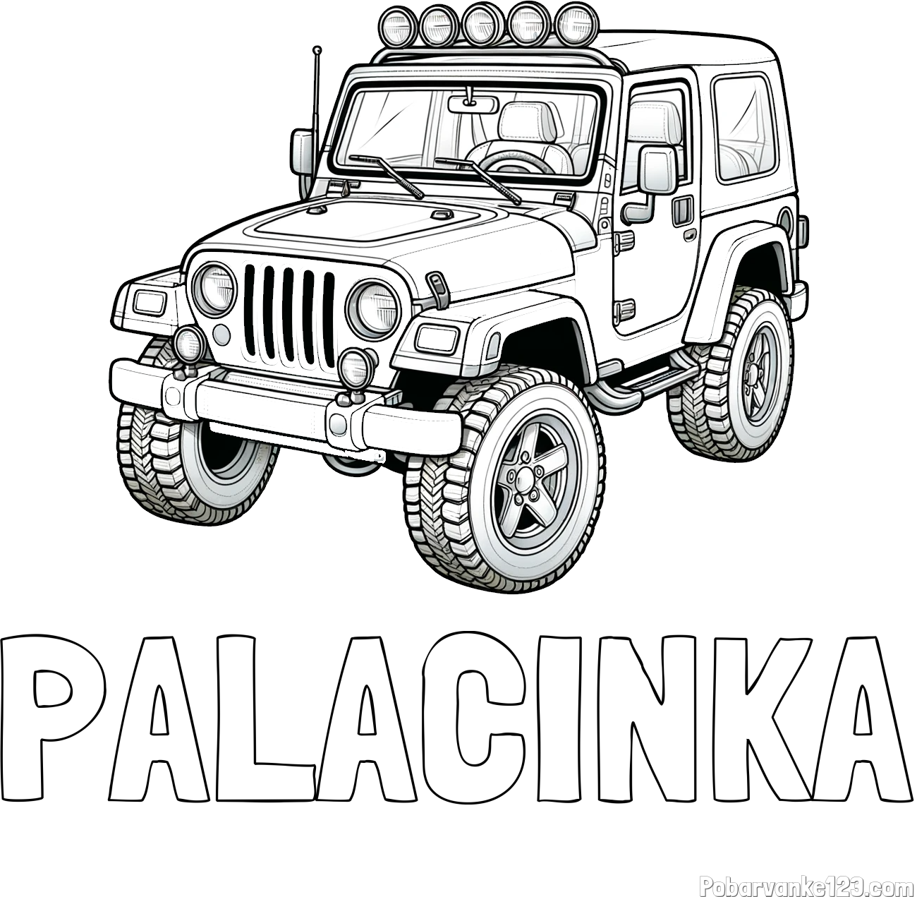 Pobarvanka imena PALAČINKA in pobarvanka džipa