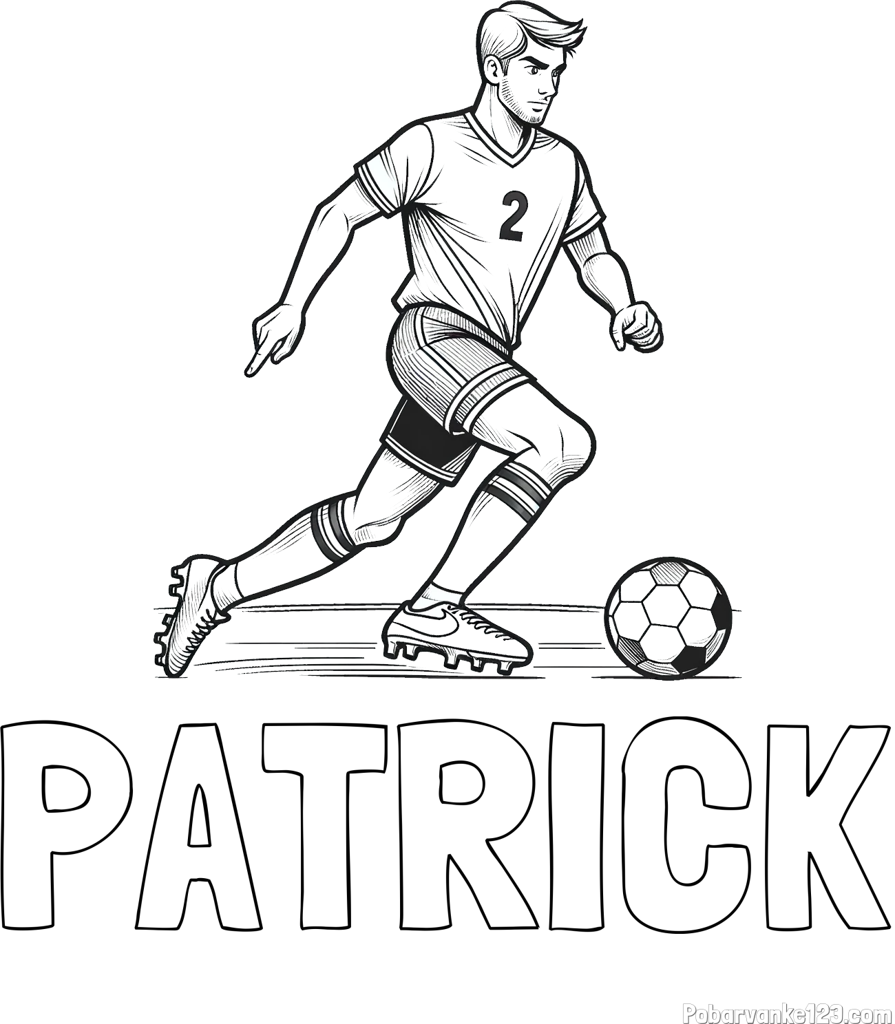 Pobarvanka imena PATRICK in pobarvanka nogometaša