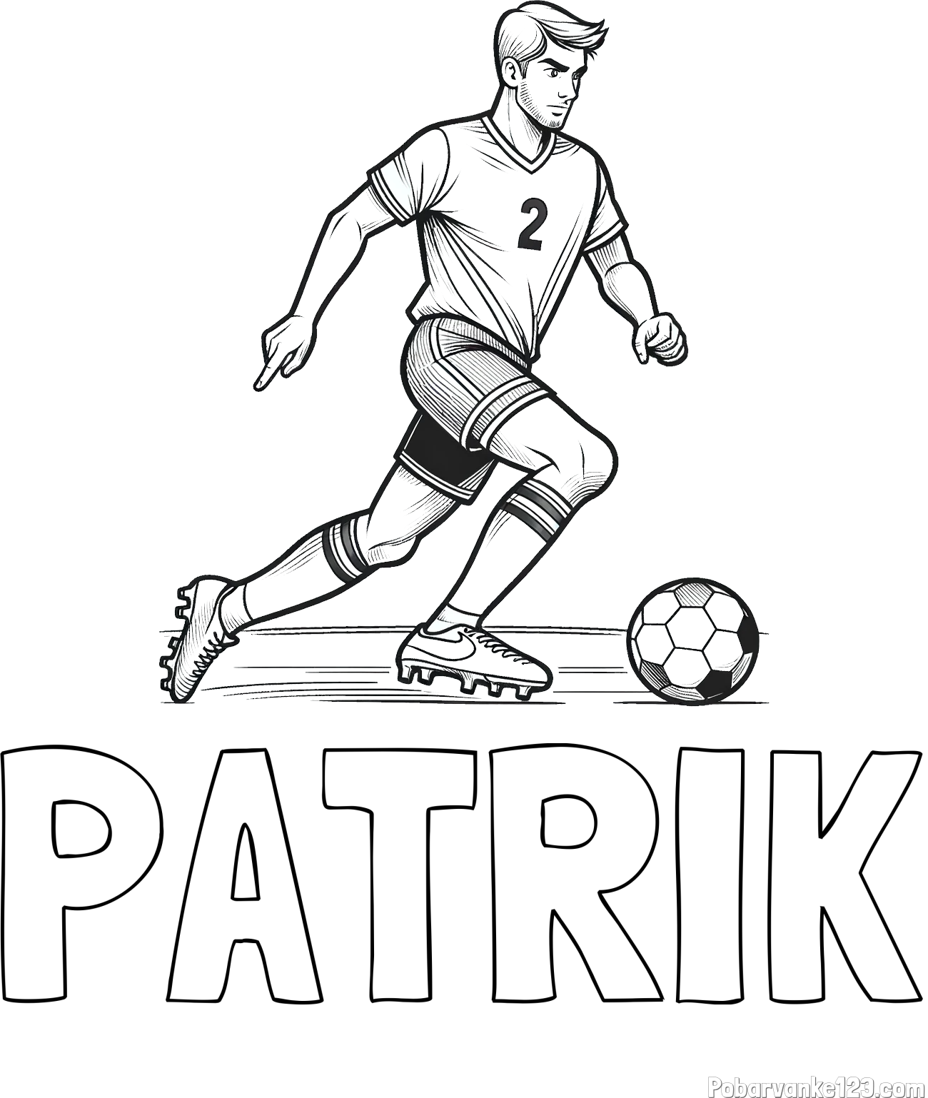 Pobarvanka imena PATRIK in pobarvanka nogometaša