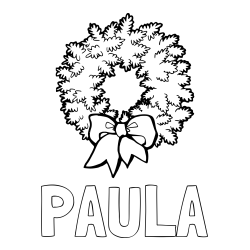 Online izdelana pobarvanka - Pobarvanka imena PAULA in adventni venček