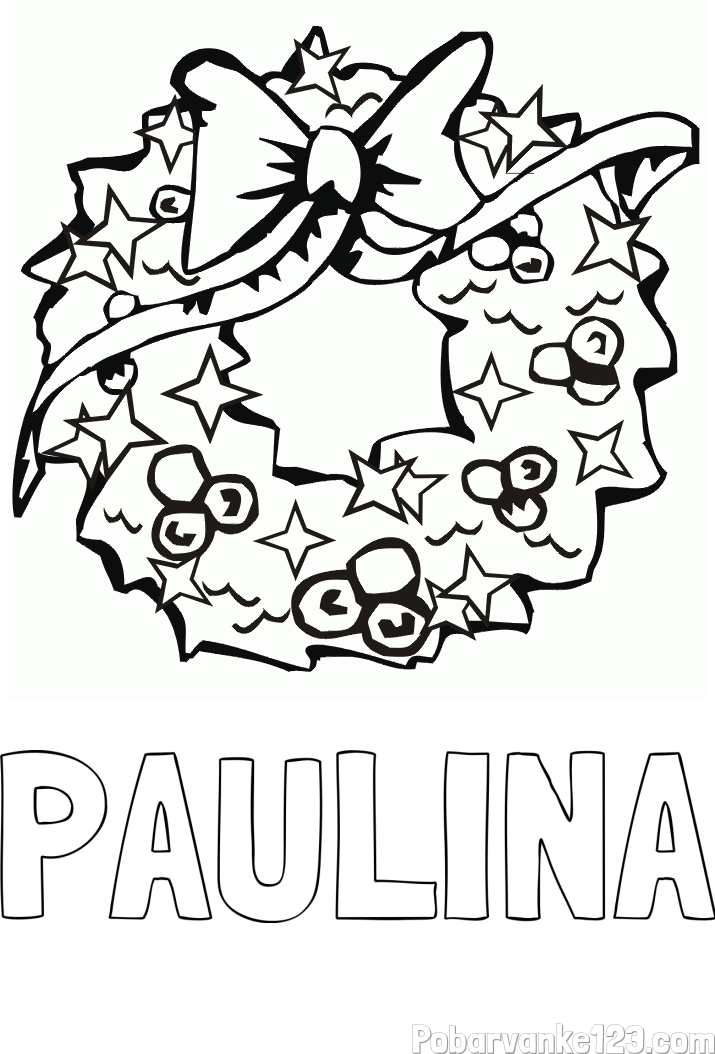 Pobarvanka imena PAULINA in pobarvanka lepega adventnega venčka