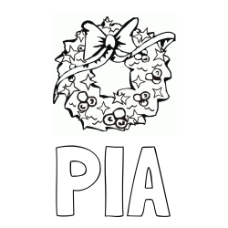 Online izdelana pobarvanka - Pobarvanka imena PIA in pobarvanka lepega adventnega venčka