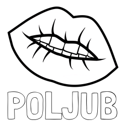 Online izdelana pobarvanka - Pobarvanka imena POLJUB in pobarvanka ustnic
