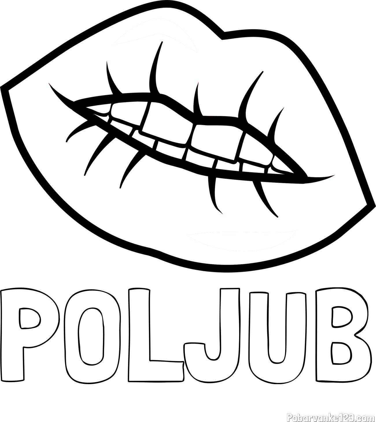 Pobarvanka imena POLJUB in pobarvanka ustnic