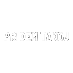 Online izdelana pobarvanka - Pobarvanka imena PRIDEM TAKOJ