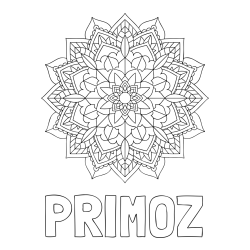 Online izdelana pobarvanka - Pobarvanka imena PRIMOŽ in Čudovita pobarvanka mendale