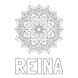 Online izdelana pobarvanka - Pobarvanka imena REINA in Čudovita pobarvanka mendale