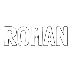 Online izdelana pobarvanka - Pobarvanka imena ROMAN