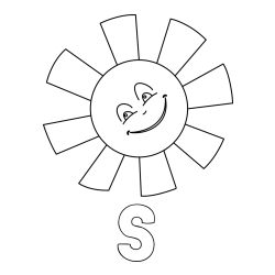 Online izdelana pobarvanka - Pobarvanka imena S in pobarvanka ljubkega sonca