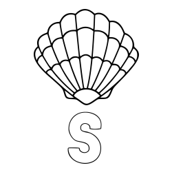 Online izdelana pobarvanka - Pobarvanka imena Š in pobarvanka školjke