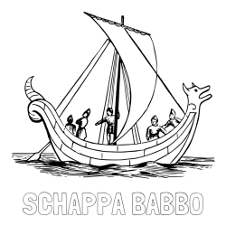 Pobarvanka imena SCHAPPA BABBO in pobarvanka majhne ladje