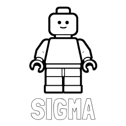Pobarvanka imena SIGMA in pobarvanka LEGO figurice fanta