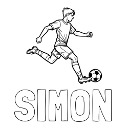 Online izdelana pobarvanka - Pobarvanka imena SIMON in pobarvanka nogometaša v napadu