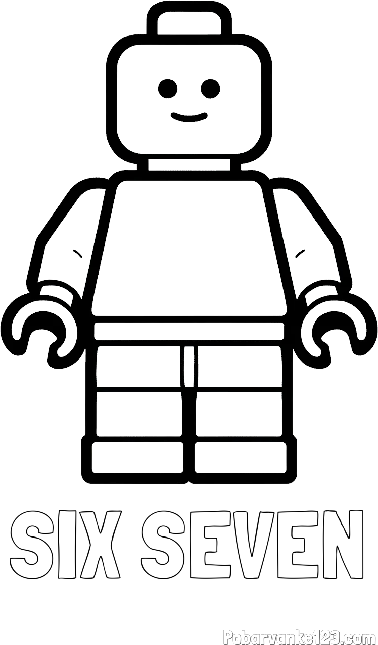 Pobarvanka imena SIX SEVEN in pobarvanka LEGO figurice fanta