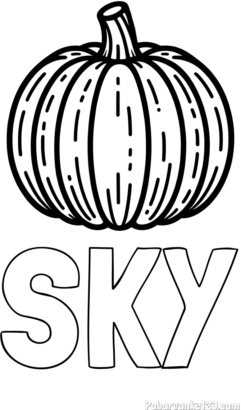 Pobarvanka imena SKY in pobarvanka buče