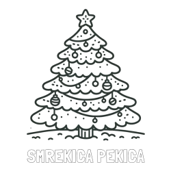 Online izdelana pobarvanka - Pobarvanka imena SMREKICA PEKICA in pobarvanka božičnega drevesa