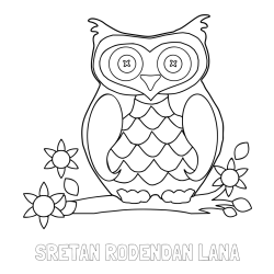 Online izdelana pobarvanka - Pobarvanka imena SRETAN ROĐENDAN LANA in pobarvanka sove