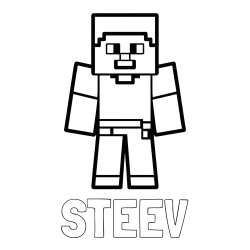 Online izdelana pobarvanka - Pobarvanka imena STEEV in pobarvanka Minecraft figurice
