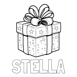 Online izdelana pobarvanka - Pobarvanka imena STELLA in pobarvanka božičnega darila
