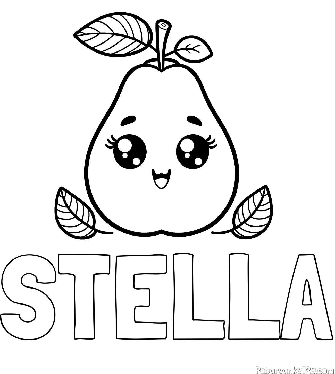 Pobarvanka imena STELLA in pobarvanka hruške