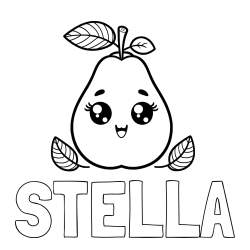 Online izdelana pobarvanka - Pobarvanka imena STELLA in pobarvanka hruške