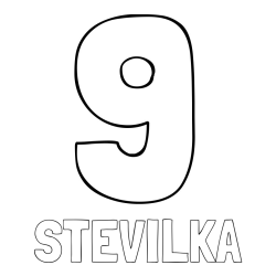 Online izdelana pobarvanka - Pobarvanka imena ŠTEVILKA in pobarvanka številke devet (9)