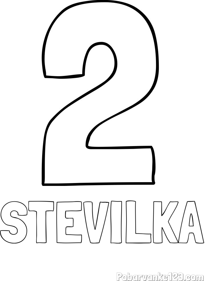 Pobarvanka imena ŠTEVILKA in pobarvanka številke dva
