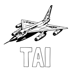 Online izdelana pobarvanka - Pobarvanka imena TAI in pobarvanka vojaškega lovca