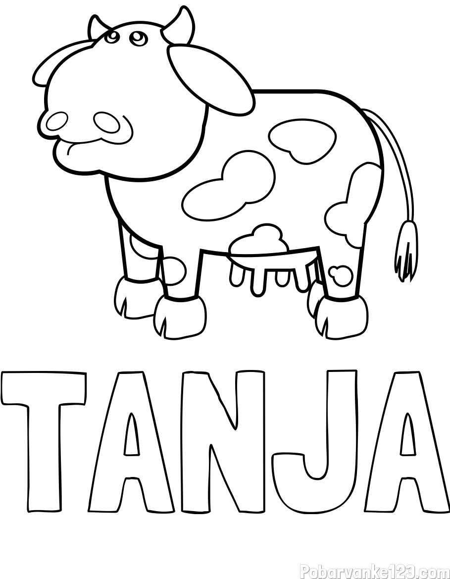 Pobarvanka imena TANJA