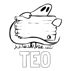 Online izdelana pobarvanka - Pobarvanka imena TEO in pobarvanka duhca in table