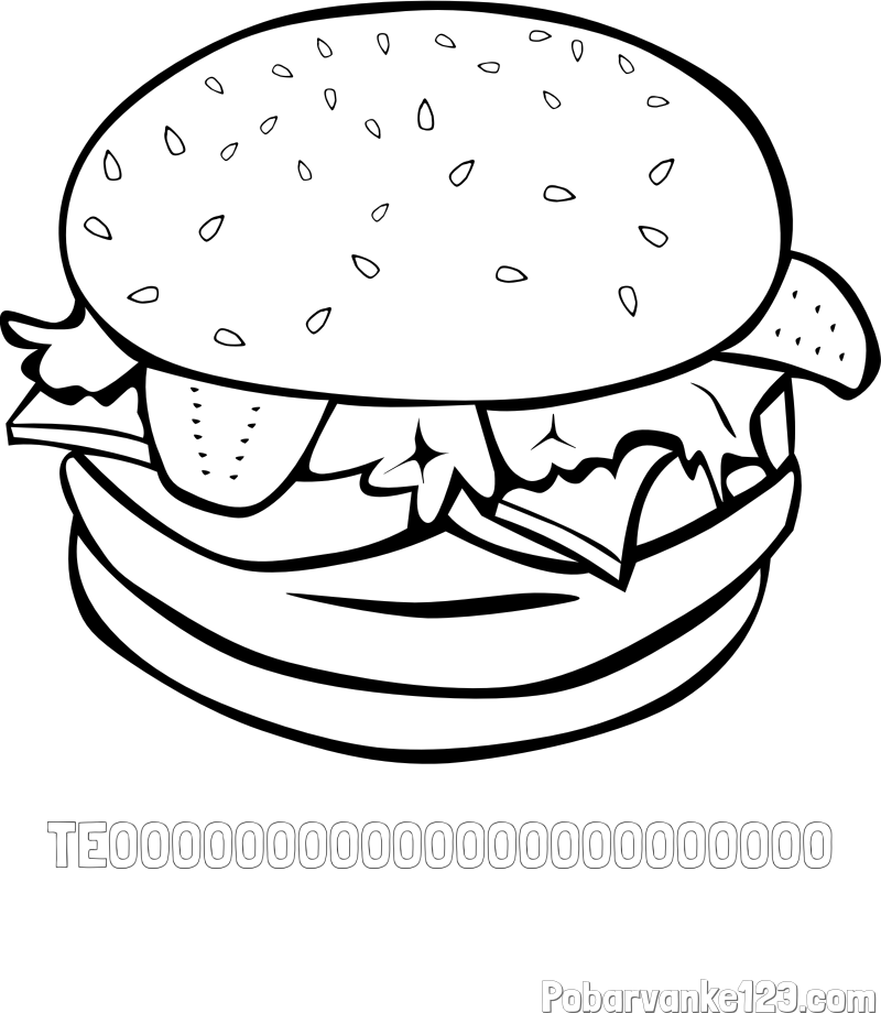 Pobarvanka imena TEOOOOOOOOOOOOOOOOOOOOOOO in pobarvanka hamburgerja