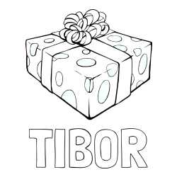 Online izdelana pobarvanka - Pobarvanka imena TIBOR in božično darilo