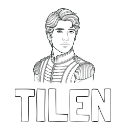 Online izdelana pobarvanka - Pobarvanka imena TILEN in pobarvanka princa