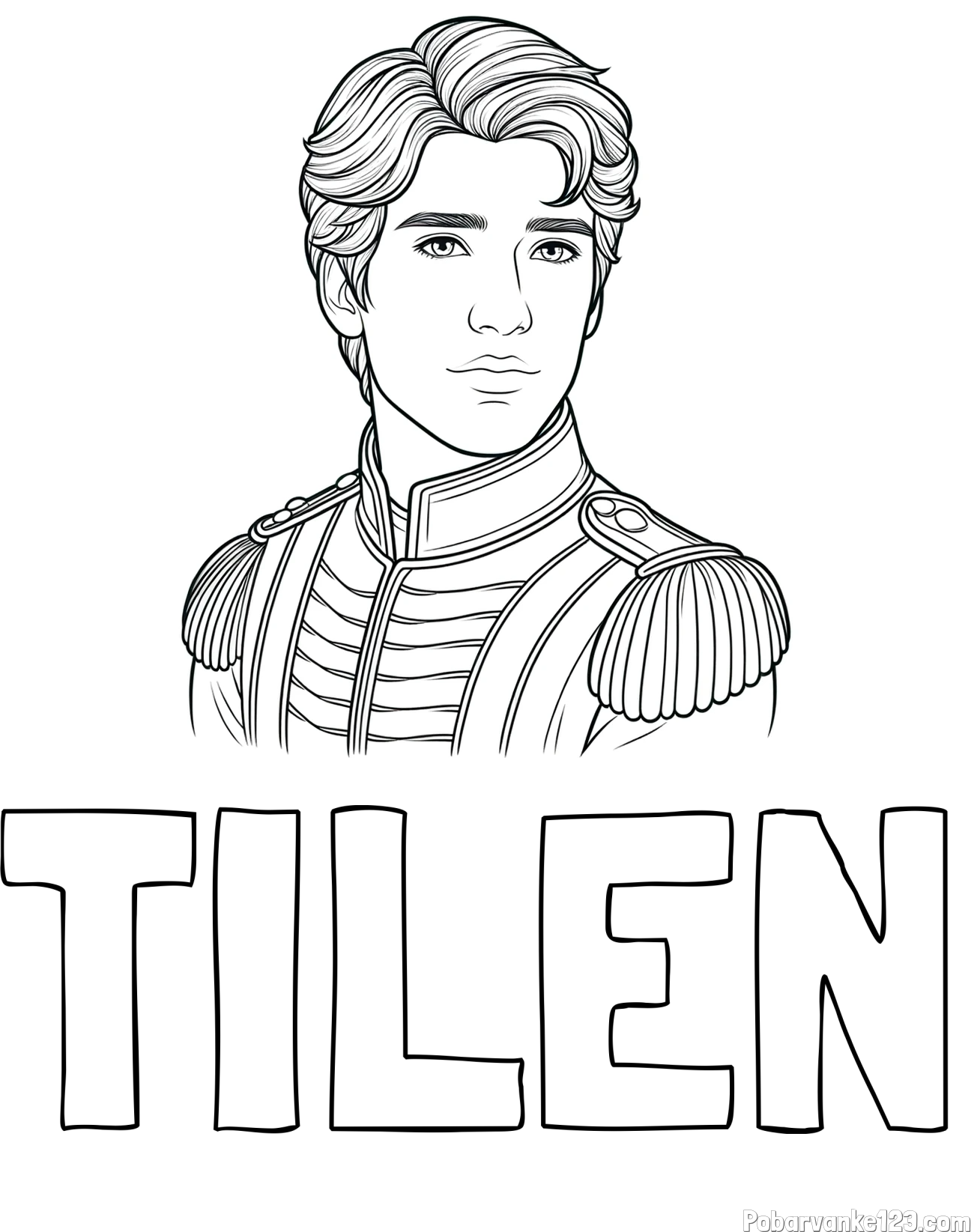 Pobarvanka imena TILEN in pobarvanka princa