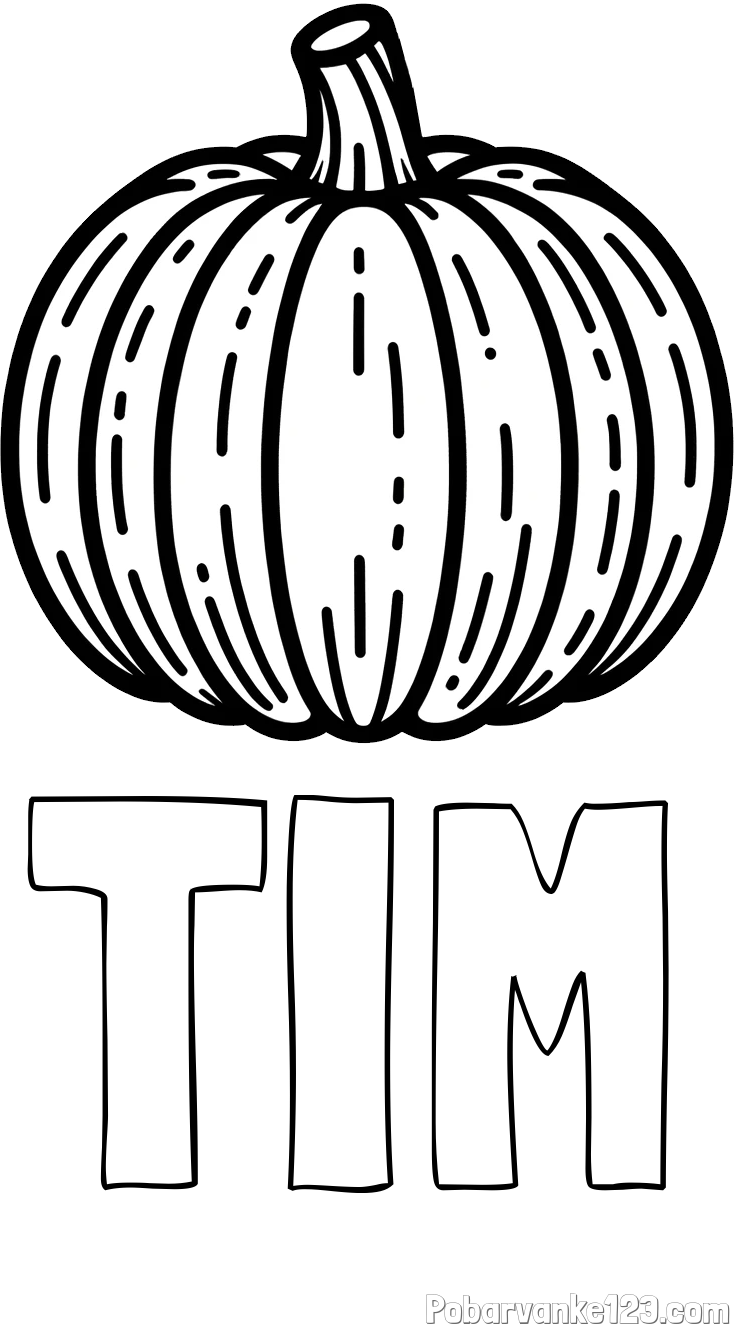 Pobarvanka imena TIM in pobarvanka buče