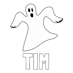 Online izdelana pobarvanka - Pobarvanka imena TIM in pobarvanka duha