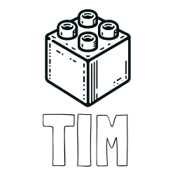 Online izdelana pobarvanka - Pobarvanka imena TIM in pobarvanka LEGO kocke