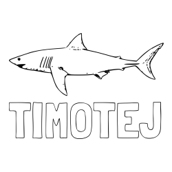 Online izdelana pobarvanka - Pobarvanka imena TIMOTEJ in pobarvanka morskega psa