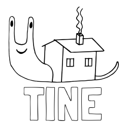 Online izdelana pobarvanka - Pobarvanka imena TINE in pobarvanka polžka s hiško