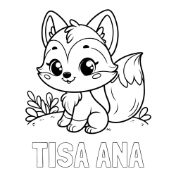 Online izdelana pobarvanka - Pobarvanka imena TISA ANA in pobarvanka lisičke