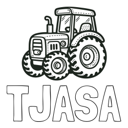 Online izdelana pobarvanka - Pobarvanka imena TJAŠA in pobarvanka čudovitega traktorja